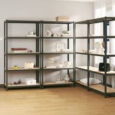 The Living Store Opbergrek - Antraciet - 100 x 50 x 200 cm - Hoog draagvermogen