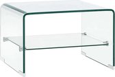 The Living Store Table basse 50x45x33 cm verre trempé transparent - Table