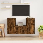 The Living Store Televisiemeubelset - Gerookt Eiken - 1x 57x34.5x40 cm - 2x 40x34.5x80 cm