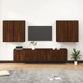 The Living Store Televisiekastenset - Klassiek - Tv-meubel - 100x34.5x40cm - Ken- Wandgemonteerd - Kleur- Bruineiken