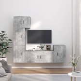 The Living Store TV-meubelset - Betongrijs - 57 x 34.5 x 40 cm / 100 x 34.5 x 40 cm / 40 x 34.5 x 60 cm