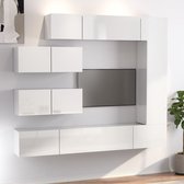 The Living Store TV meubelset - hoogglans wit - 80x30x30cm / 30.5x30x110cm / 100x30x30cm