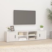 The Living Store TV-meubel - Stevige Televisiekasten - Wit - 80 x 31.5 x 36 cm (B x D x H) - Bewerkt hout