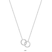 Twice As Nice Halsketting in zilver, 2 cirkels 45 cm