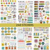Bullet Journal Stickers - 240 stuks - Kleurijke Stickers voor Agenda - Engels - Bullet journal producten - Stickers volwassenen - Bullet journal accesoires