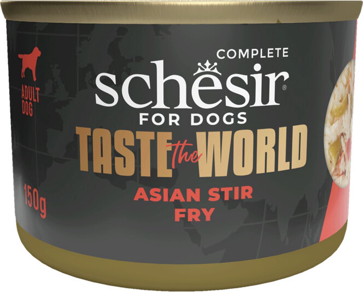 Schesir Schesir Taste The World Hond Asian Stir Fry - 8 x 150 gr - Voordeelverpakking