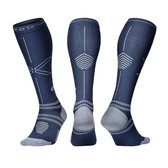 STOX Energy Socks - 2 Pack Sportsokken voor Mannen - Premium Compressiesokken - Kleuren: Donkerblauw/Geel en Blauw/Grijs - Maat: Medium - 2 Paar - Voordeel - Mt 40-44