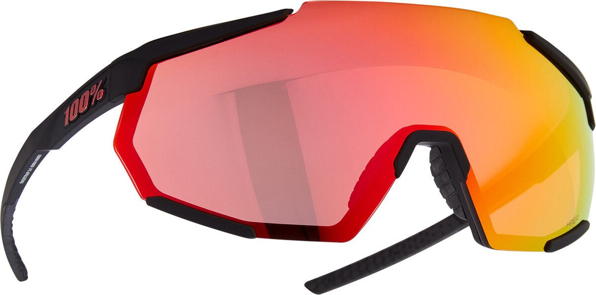 100% Racetrap 3.0 - Soft Tact Black - HiPER Red Multilayer Mirror
