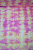 French terry tie dye roze en geel 1 meter - modestoffen voor naaien - stoffen