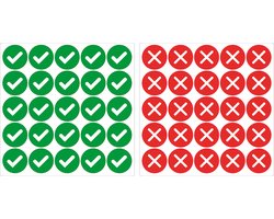 Goed Fout stickers Geprint op vinyl