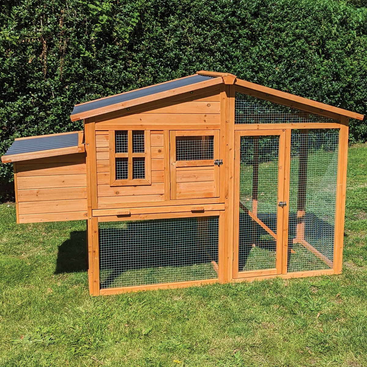 Bol.com Kippenhok met Ren - Kippenren - Kippenhok met Uitloopren - Buitenverblijf- 180 x 119x 62 cm aanbieding