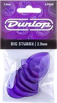 Lot de 6 médiators Dunlop Big Stubby Pick 2,00 mm