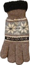 Handschoenen dames 3M Thinsulate met manchet bruin - 50% wol