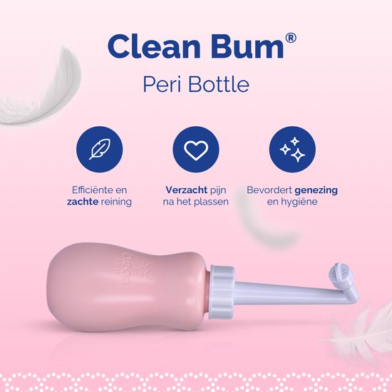 CLEAN BUM Peri Bottle - Vaginale Douche - Postpartum - Draagbare Bidet - Perineum Douche - Roze