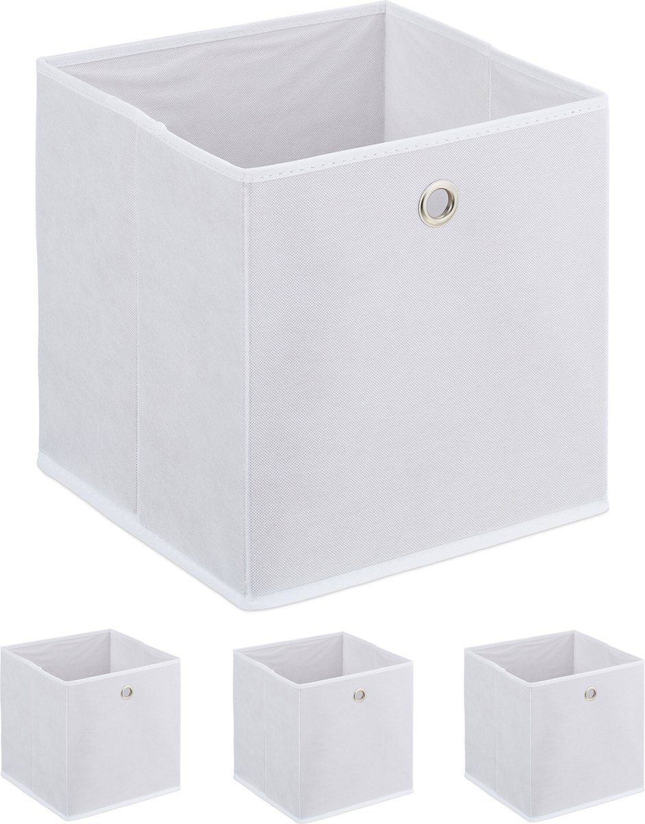 mandje badkamer - set van 4 - opvouwbaar - 30 x 30 x 30 cm - voor speelgoed