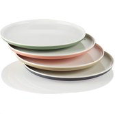 4x assiettes - assiettes en plastique aux couleurs pastel - assiettes multifonctions réutilisables - incassables [le choix varie] (4 pièces - pastel)