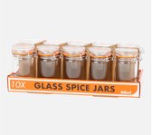 Glazen voorraadpotten - 60 ml - 10 stuks - Oranje/Rood