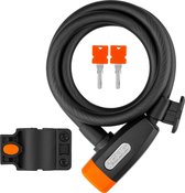 Antivol vélo Xolid Cable Lock avec support | 1,2 mètre de long | ø12 mm x 120 cm | Noir / orange