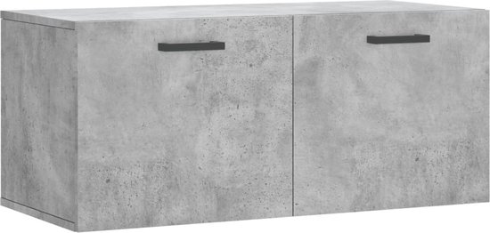 vidaXL - Wandkast - 80x36,5x35 - cm - bewerkt - hout - betongrijs