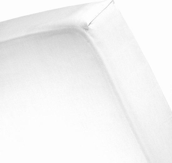 Damai - Hoeslaken (jusqu'à 25 cm) - Satin - 100 x 200 cm - White