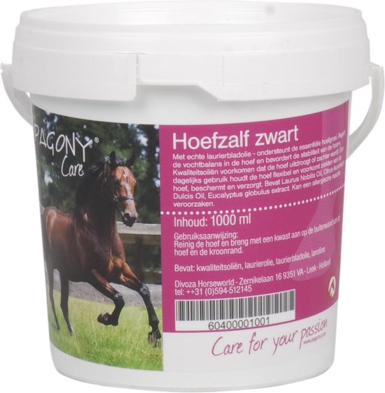 Pagony Care Hoefvet 1kg - Maat: 1 - Zwart - Vet