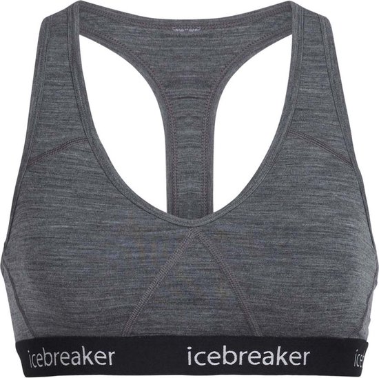 Icebreaker Sprite Racerback BH Dames, gritstone hthr/black Maat XS