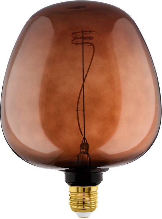 EGLO LED Lamp - E27 - Ø 19 cm - G190 - Cognac - 2000K - Dimbaar