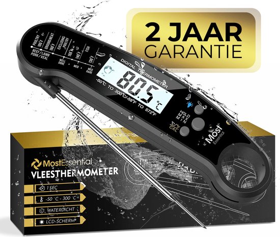 MostEssential Premium Vleesthermometer - BBQ Thermometer - Zwart