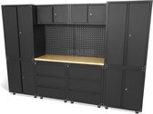 Bol.com HBM 11 Delige Premium Modulair Werkplaats Systeem Model 2 Matzwart aanbieding