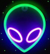 Neon verlichting alien - Alien - Buitenaards - Neon wandlamp - Neon ligt - Sfeerverlichting - Neonlicht - Neon lamp - Neonverlichting - Neon verlichting - Tafellampen - Verlichting - Kindertafellampen - Kinderlamp – Kinderkamer
