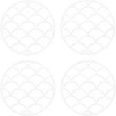 Krumble Pannenonderzetter - Set van 4 - Pannenonderzetter hittebestendig - Pannenonderzetter Siliconen - Pannenonderzettters - Schubben - Diameter 14 - Wit