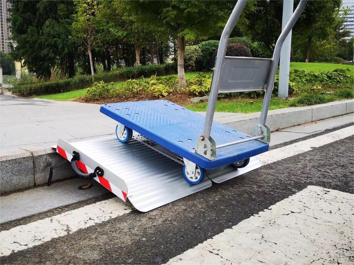 Goedkoopste Oprijplaat Opvouwbaar Aluminium - Drempelhulp Extra Breed - 210 cm Lang Voor Rolstoel