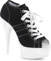 EU 36 = US 6 | DELIGHT-600SK-01 | 6 Heel, 1 3/4 PF Open Toe Sneaker, Side Zip