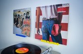 Now Playing Système de suspension pour LP, Sangles, CD, DVD ou cassettes à fixer au mur - Jaune