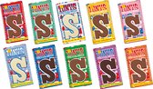 Tony Chocolonely Sint Sinterklaas Chocolade letters in 10 smaken - Puur - Wit - Wit Pepernoot - Puur - Puur Pepernoot - Marsepein - Pepernoot schuimpjes - Pepernoot - Hazelnoot - Karamel Zeezout - Melk