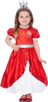 Smiffy's - Koning Prins & Adel Kostuum - The Rainbow Kingdom Koningin Grizelda - Meisje - Rood - Maat 116 - Carnavalskleding - Verkleedkleding