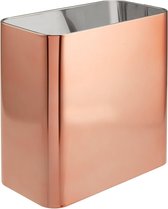 Poubelle rectangulaire - Poubelle compacte pour salle de bain, bureau et cuisine avec suffisamment d'espace pour les déchets - Poubelle en métal - Rose
