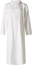 Dames nachthemd flanel van Lunatex 643511 100% katoen wit maat XL
