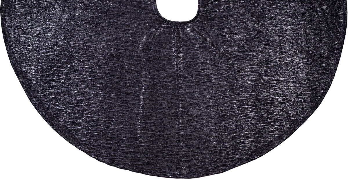Anna Collection kerstboomrok - kerstboom onder kleed - zwart - D120 cm - glans - rond