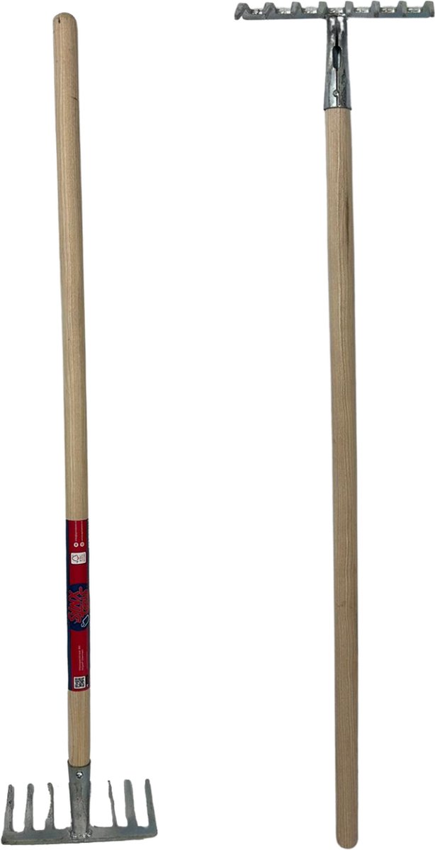 Synx Tools - Mini Tuinhark Junior - verzinkt - Speelgoed Harken - Kinderenartikelen - Tuinartikelen - Inclusief steel 75cm van Synx Tools — afbeelding 2