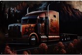 Metalen wandbord Gold Truck Vrachtwagen - 20 x 30 cm