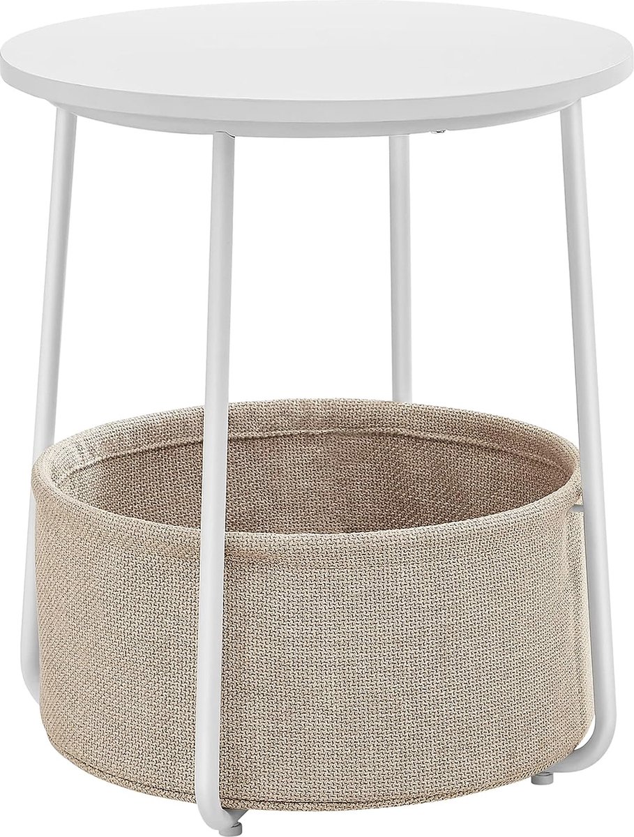 FurnStar Bijzettafel - Ronde tafel - 45×45×51cm - Wit