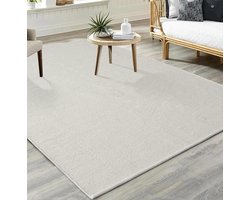 the carpet Boho Natur Wool Handgeweven wollen tapijt in natuurlijke Scandinavische boho-look, handgemaakt voor een unieke stijl, 120x170