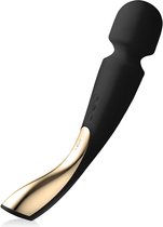 LELO SMART WAND 2 Large Masseur Stimulateur clitoridien portable vibrant pour le corps, Vibromasseur avec 10 modes de vibrations - Sex toýs femme clitoridien, Black
