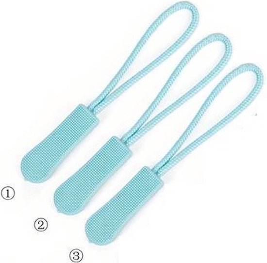 Foto: Zipper puller turquoise ritstrekker 3 stuks