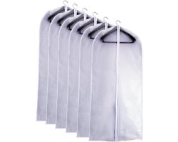 Ademende Mottenwerende Kledinghoezen, Hoes voor Kleding, Opbergruimte voor Pakken of Jurken, met Rits, Ademend, Set van 6