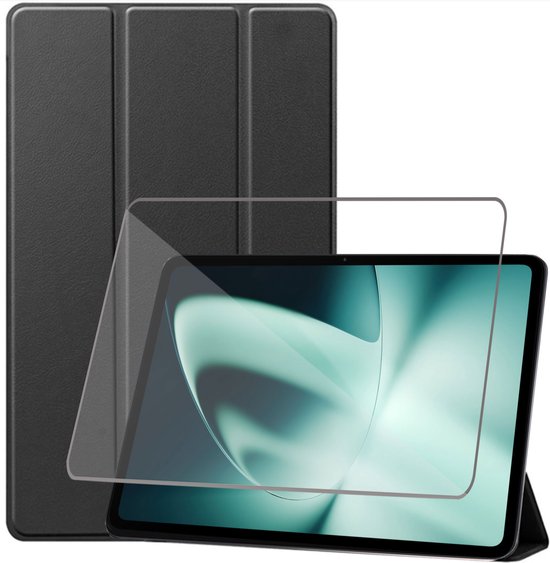 Coque OnePlus Pad + Protecteur d'écran OnePlus Pad - Tempered Glass - Coque Extreme Shock Zwart