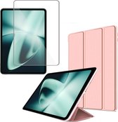 Geschikt voor OnePlus Pad Hoesje + Screenprotector – Gehard Glas Cover + Shock Proof Case – Rosé
