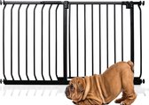 Bettacare Elite Hondenhek Assortiment, 107cm - 116cm (72 opties beschikbaar), Mat Zwart, Druk Montage Hek voor Honden en Puppy's, Huisdier en Hond Barrière, Eenvoudige Installatie