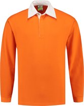 L&S Rugby Shirt voor heren in de kleur Oranje maat S